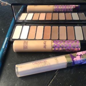 Designer makeup concealer and eye makeup